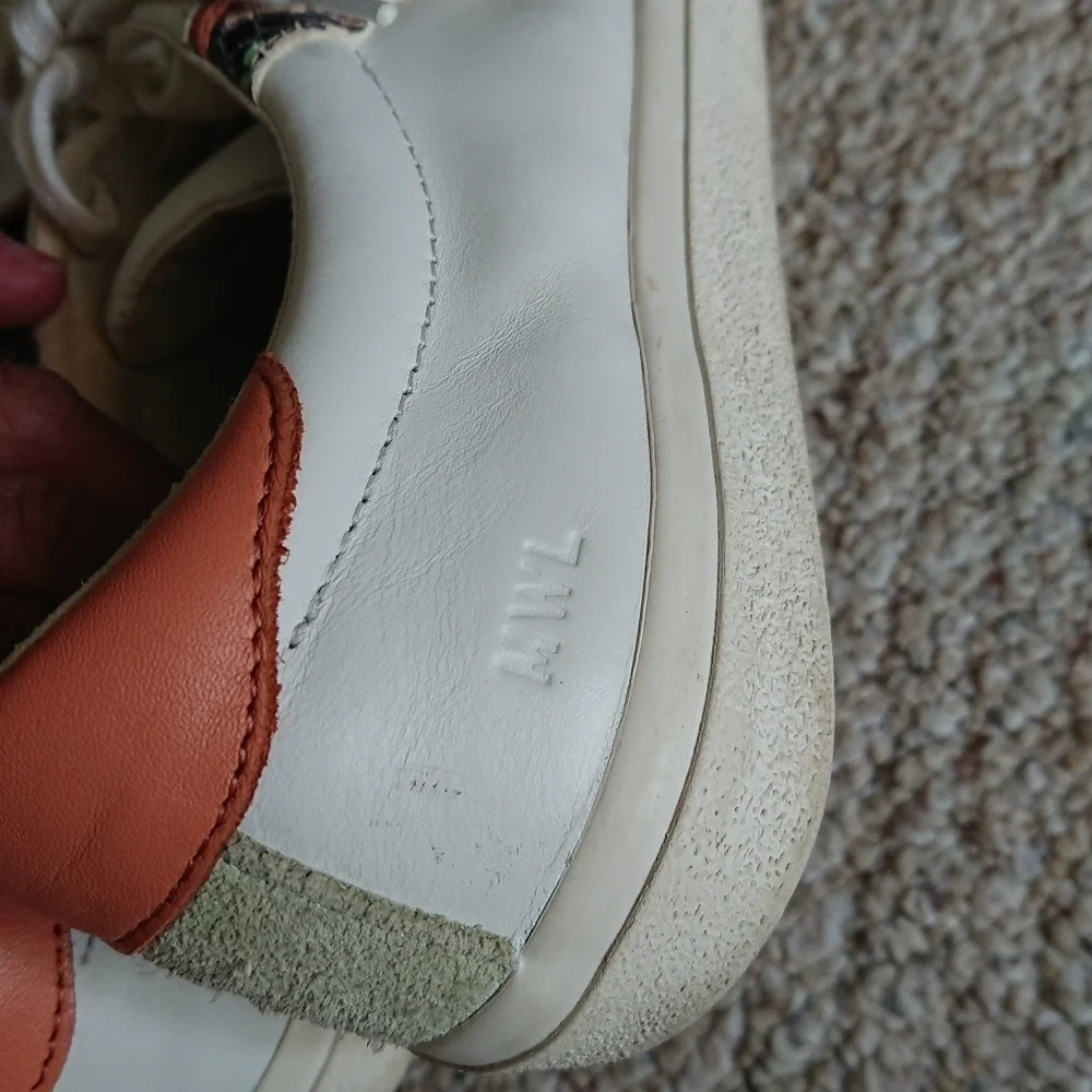 MADEWELL Sidewalk Sneakers in Snake Embossed Leather Wave Edition size 7.5